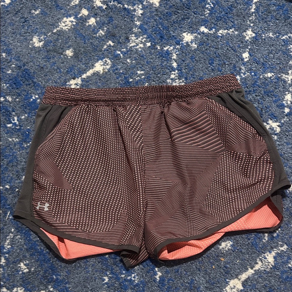 Under Armour Women's Black and Coral Athletic Shorts